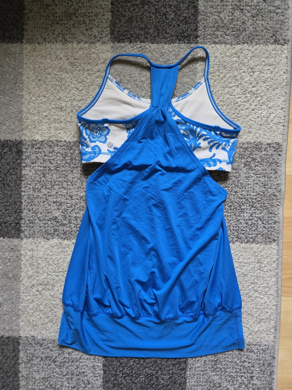 Lululemon No Limits Beaming Blue Racerback Athletic Tank with Built-In Bra